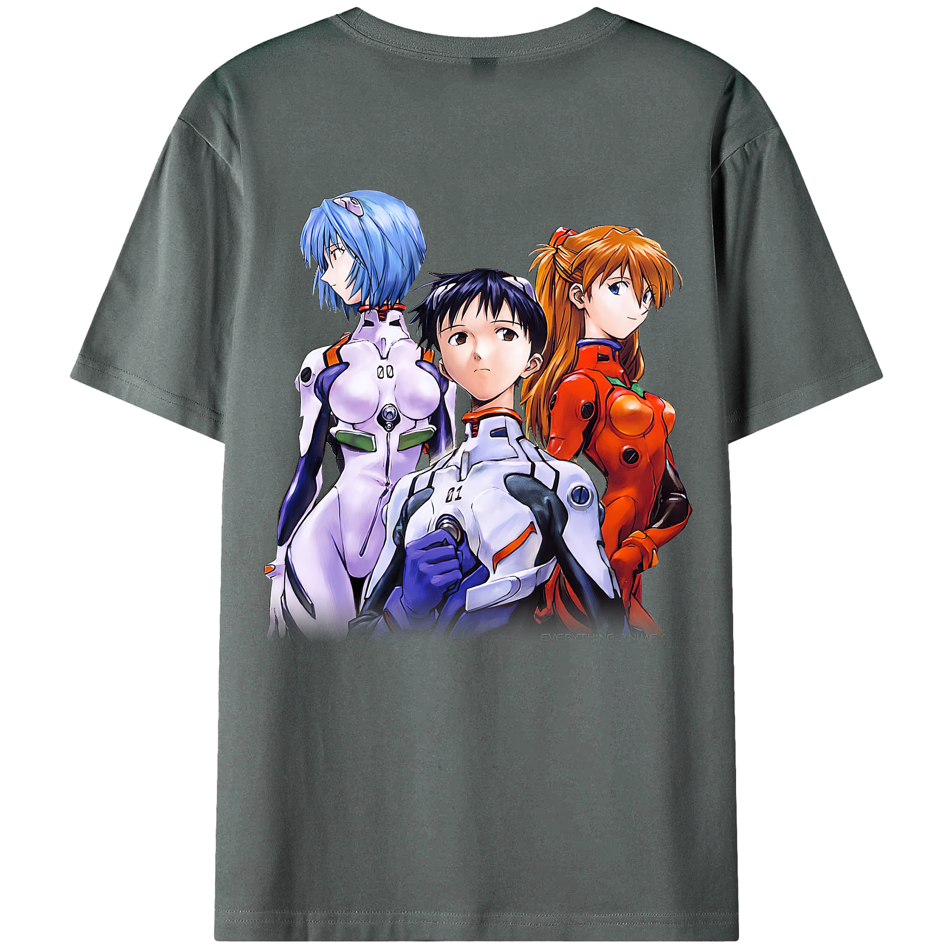 （画像用） EVA 新世紀エヴァンゲリオン 綿100％ メンズ半袖Tシャツ（バックプリント） 通気性